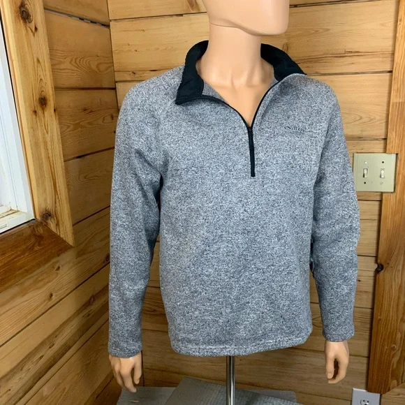 Snotek X-Series Fleece Men's Medium Heather Grey Zip-Up Sweater Ski Snowboard - Picture 5 of 11